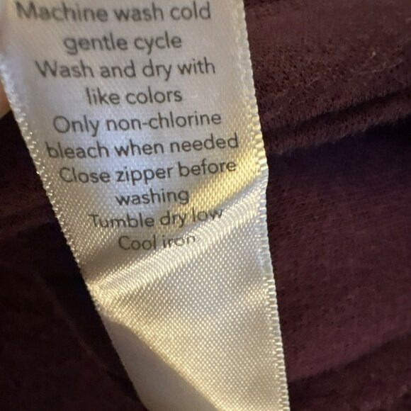 Athleta Cozy Karma Asym Pullover Burgundy Sweatshirt Size L - Picture 5 of 7
